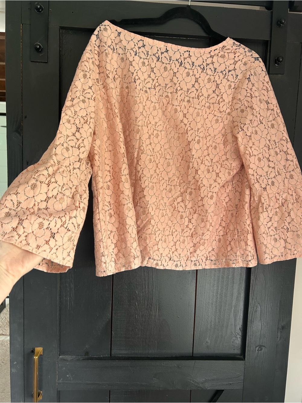 GAP Pink Lace Bell-Sleeve Blouse